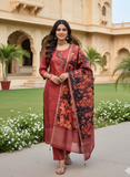 Geometric Fusion Ready To Wear Silk kurta Set
