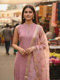 Stylish Pink Cotton Fancy Ready To Wear Kurta Set Geetha Creation