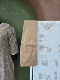 Grace of Beige Linen Ready To Wear Kurta Set Geetha Creation