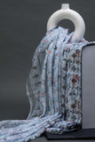 Blue Haze Floral  Linen Checks Unstitched Suit Set LC2