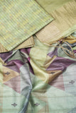 Multi Pastel Triangles Chapa Handloom Tussar Saree C3