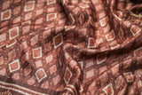 Subtle Brown Zig-Zag Patterned Border Chapa Handloom Saree Geetha Creation