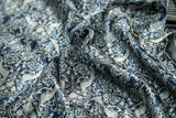 Blue Persian Print Chapa Handloom Tussar Saree C3