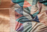 Multicoloured Triangles Chapa Handloom Tussar Saree C3