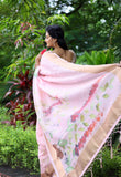 Super Rich Double Cloth Organza Saree - Baby Pink Geetha Creation